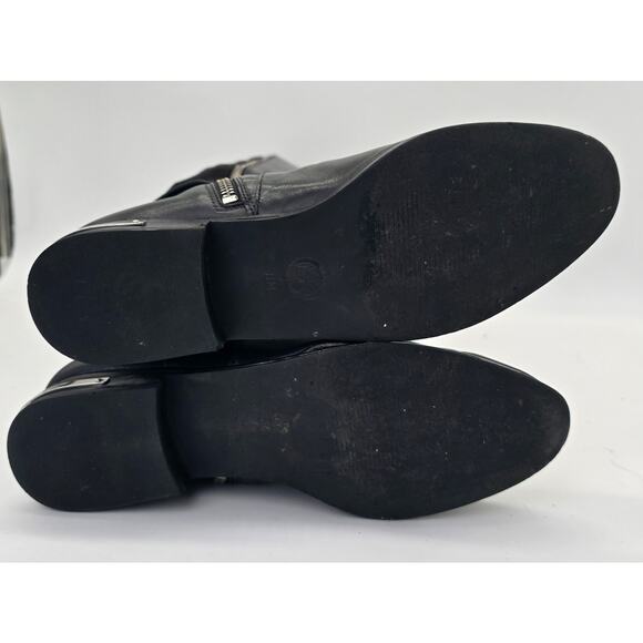 Michael Kors Black Leather Knee High Boot Tall Riding Zippered Boots Women's 8M - Picture 10 of 13